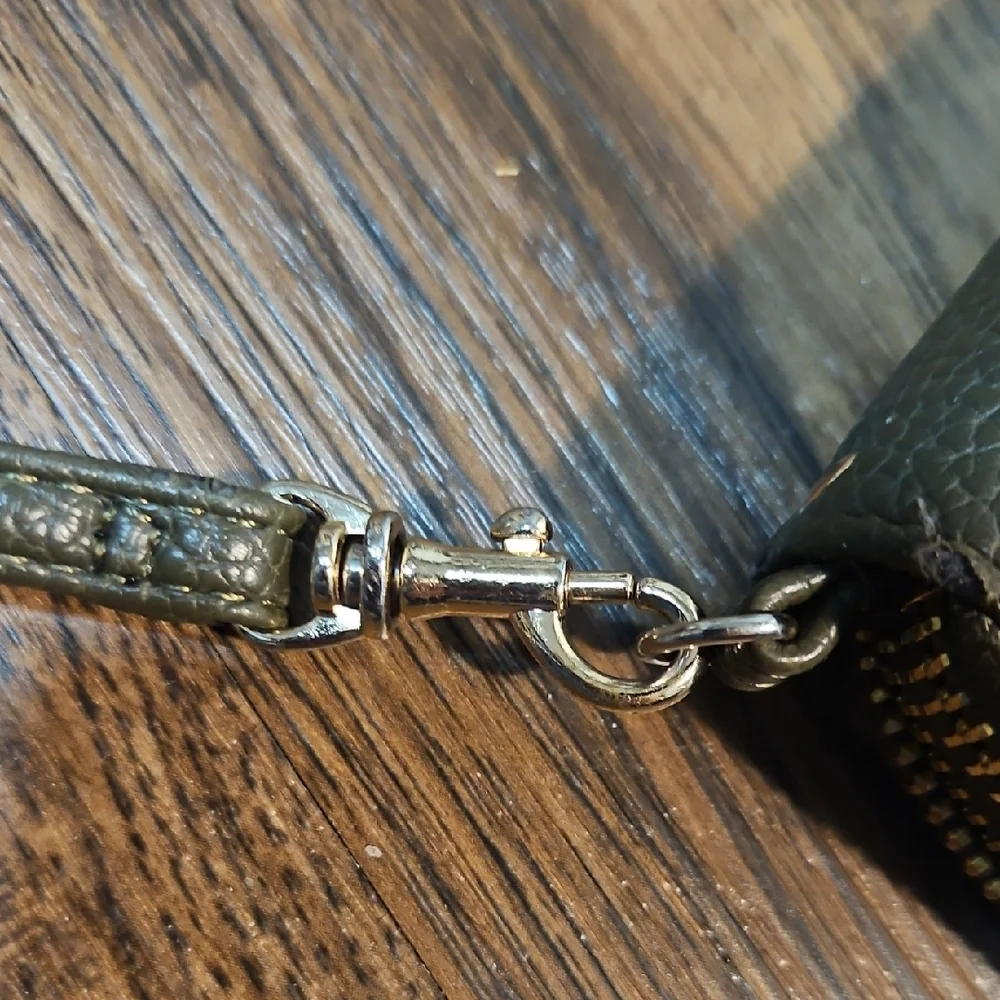 A New Day Green/Gray Doublwe Zip Wristlet Wallet